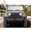 YITAMOTOR® for 1987-2006 Jeep Wrangler TJ YJ Steel Front Bumper w/ Winch Plate & Led Lights