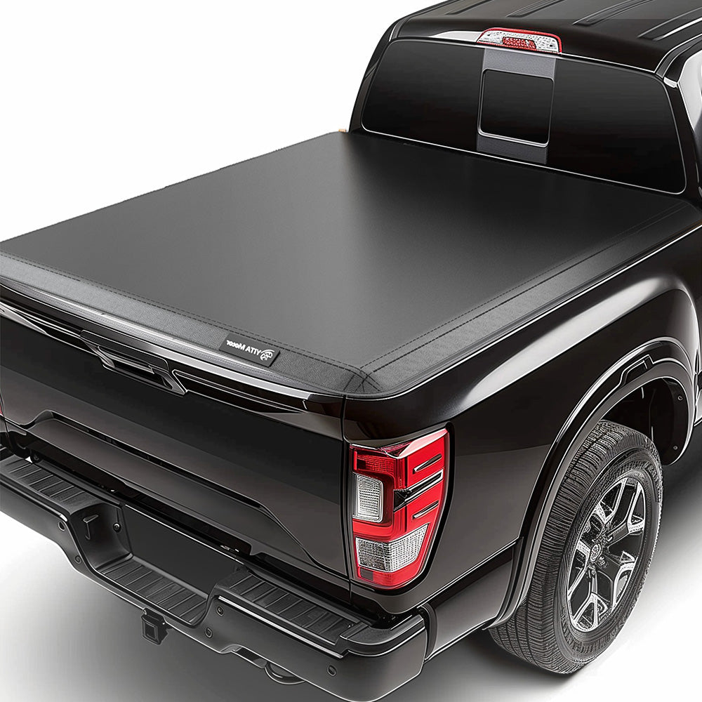 YITAMOTOR® 2005-2024 Nissan Frontier with Utility Track Rail, Fleetside 5 ft Bed Soft Tri-Fold Truck Bed Tonneau Cover