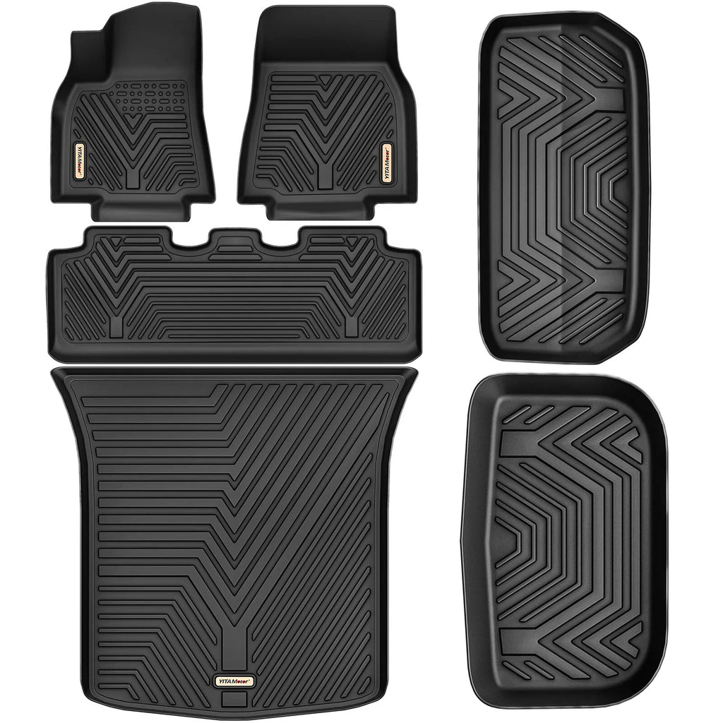 YITAMOTOR® All Weather Floor Mats Cargo Liners for 2020-2024 Tesla Model Y Front Rear Black