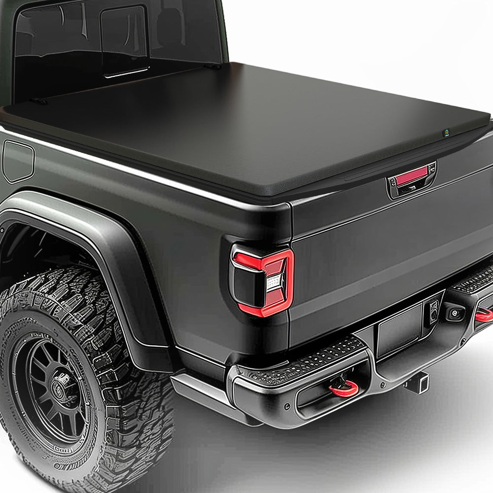 YITAMOTOR® Soft Tri-fold Truck Bed Tonneau Cover Compatible with Jeep Gladiator JT 2020 2021 2022 2023 2024 5 ft Bed with Trail Rail System