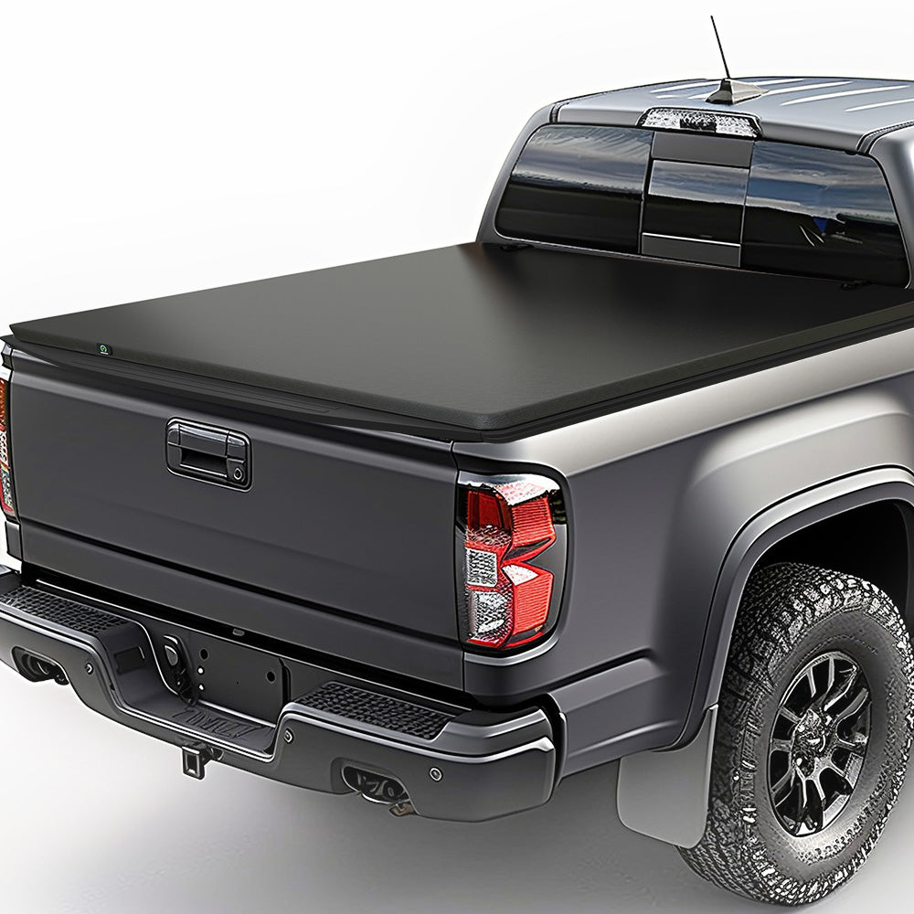 YITAMOTOR® 2019-2024 Chevy Silverado/GMC Sierra 1500 Nuevo estilo de carrocería Cubierta Tonneau para caja de camioneta triple plegable suave de 5.8 pies