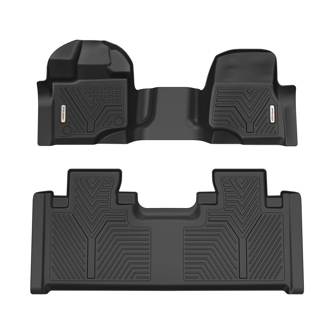 YITAMOTOR® All-Weather Floor Mats for 2015-2024 Ford F150 Super Crew Cab, 1st & 2nd Row Protection Liners