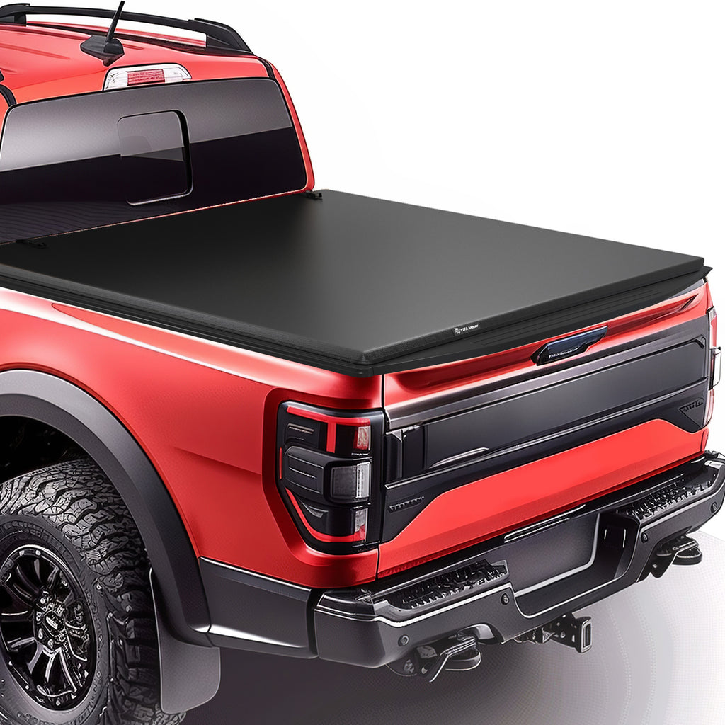 YITAMOTOR® Soft Quad Fold Truck Bed Tonneau Cover Compatible with 1999-2023 Ford F-250 F-350 F250 F350 Super Duty 8 ft Bed