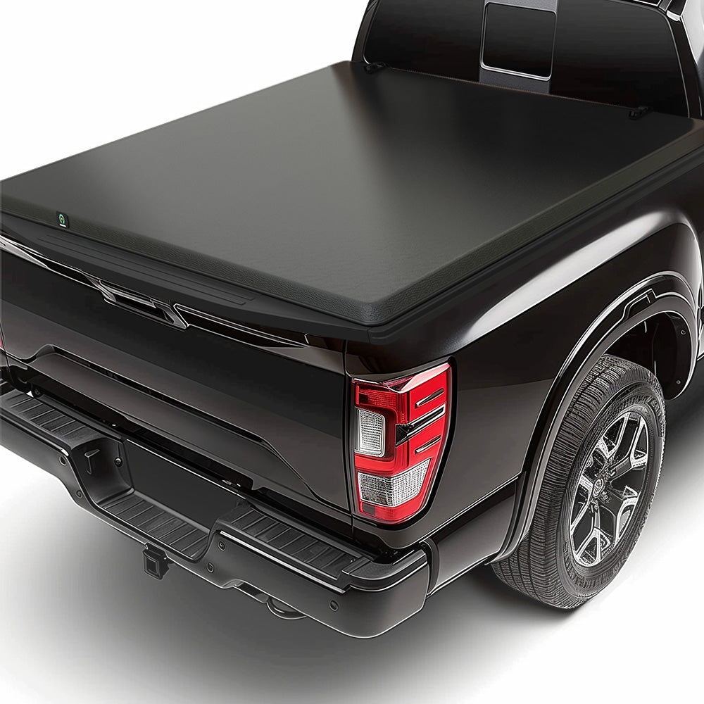 YITAMOTOR® Funda Tonneau para caja de camioneta suave de tres pliegues compatible con Nissan Frontier 2005-2024 con caja de 5 pies