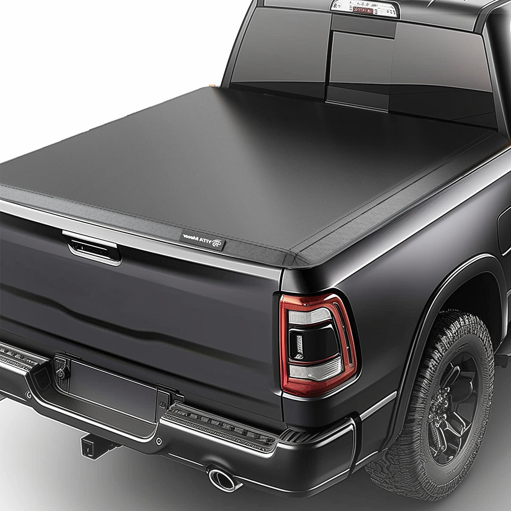 YITAMOTOR® 09-24 Ram 1500 Classic/New body, Fleetside 5.7ft Bed Soft Tri-Fold Truck Bed Tonneau Cover Sin Rambox