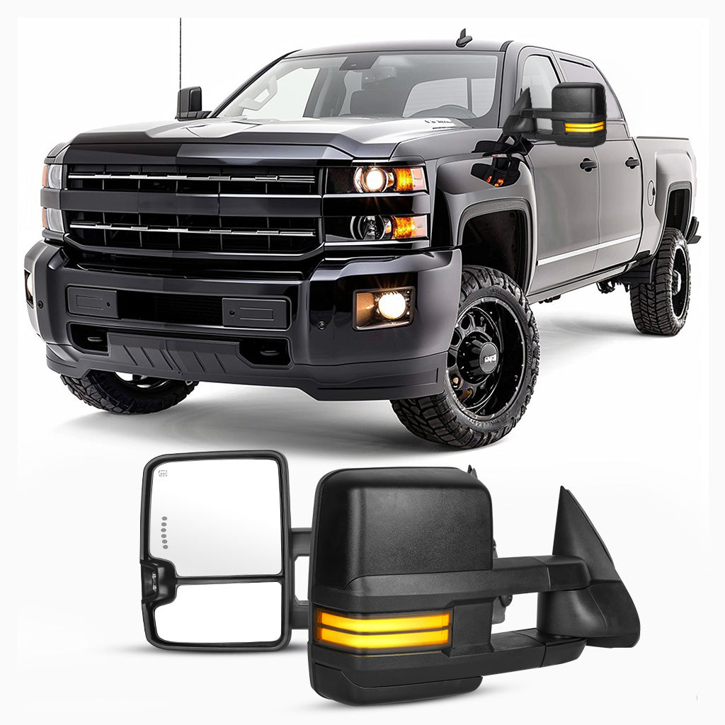 YITAMOTOR® 03-06 Chevy Silverado Tahoe Suburban GMC Sierra Yukon Extendable Tow Mirrors Turn Signal Powered Heated