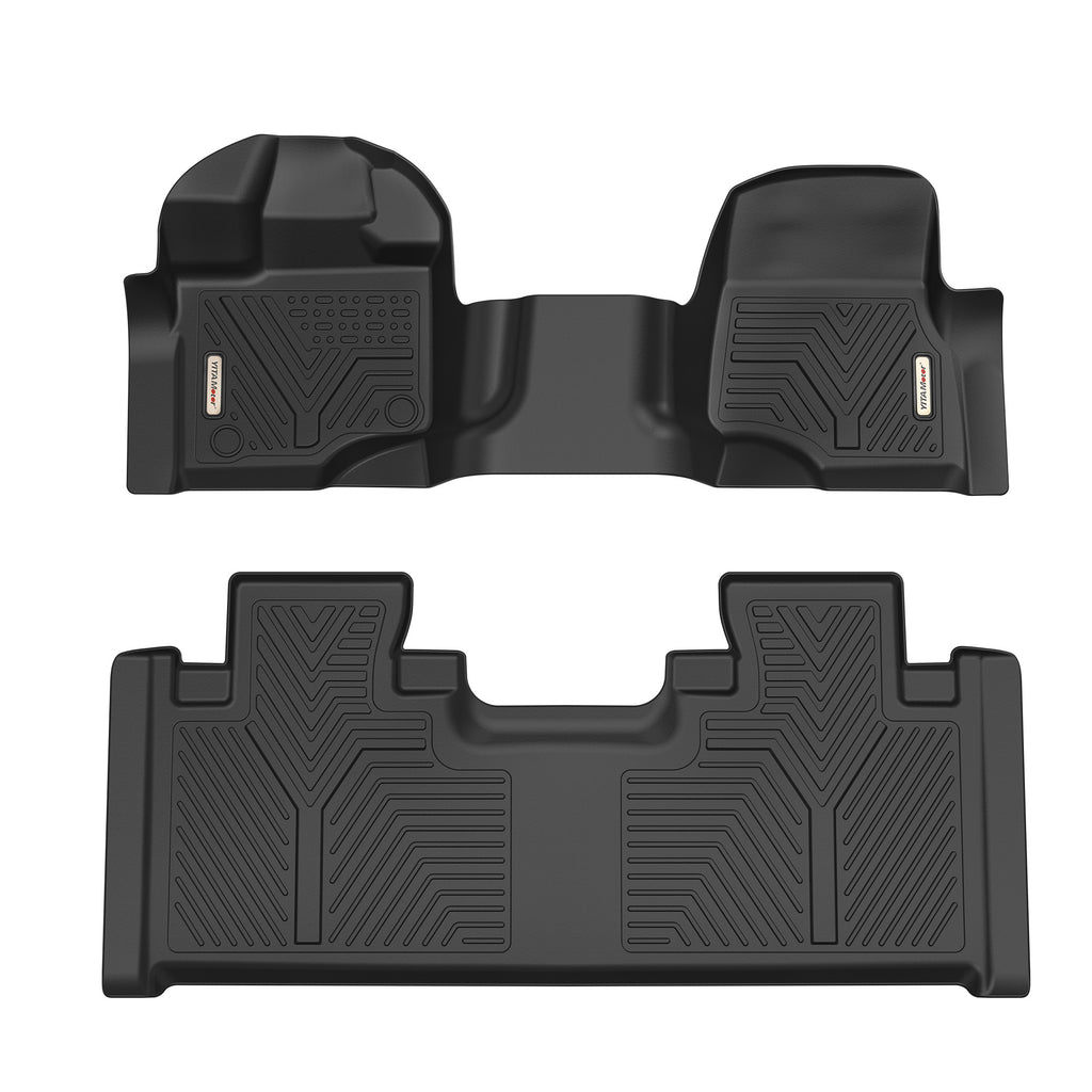 YITAMOTOR® 2015-2024 Ford F-150 Super Cab/Cabina extendida Tapetes para el piso con asientos tipo banco en la 1.a fila y juego de revestimiento para el piso de la 2.a fila, protección para todo clima