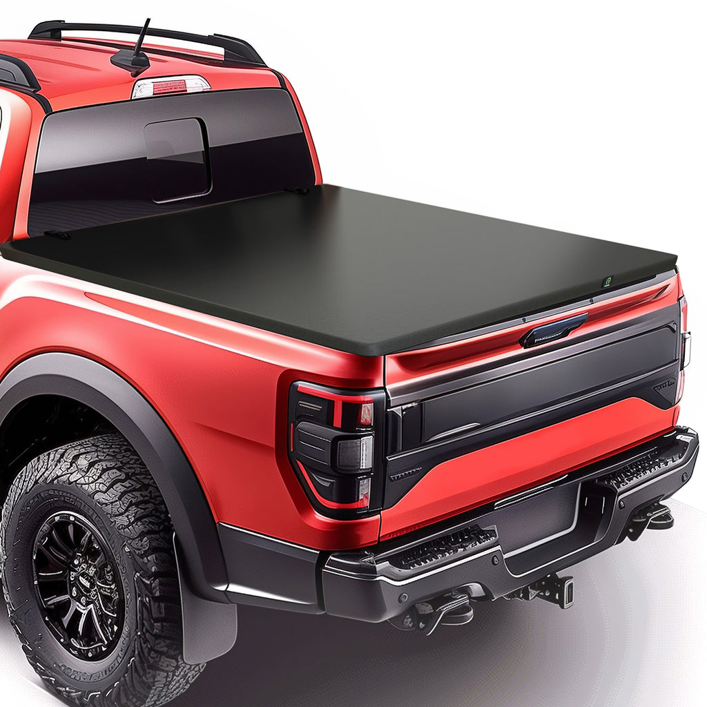 YITAMOTOR® Soft Quad-fold Truck Bed Tonneau Cover Compatible with 2015-2024 Ford F-150 F150 (Excl. Raptor Series) 5.5ft Bed