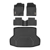 YITAMOTOR® 4pcs 2016-2021 Honda Civic Sedan TPE Front Rear Floor Mats Cargo Liner All Weather Protection