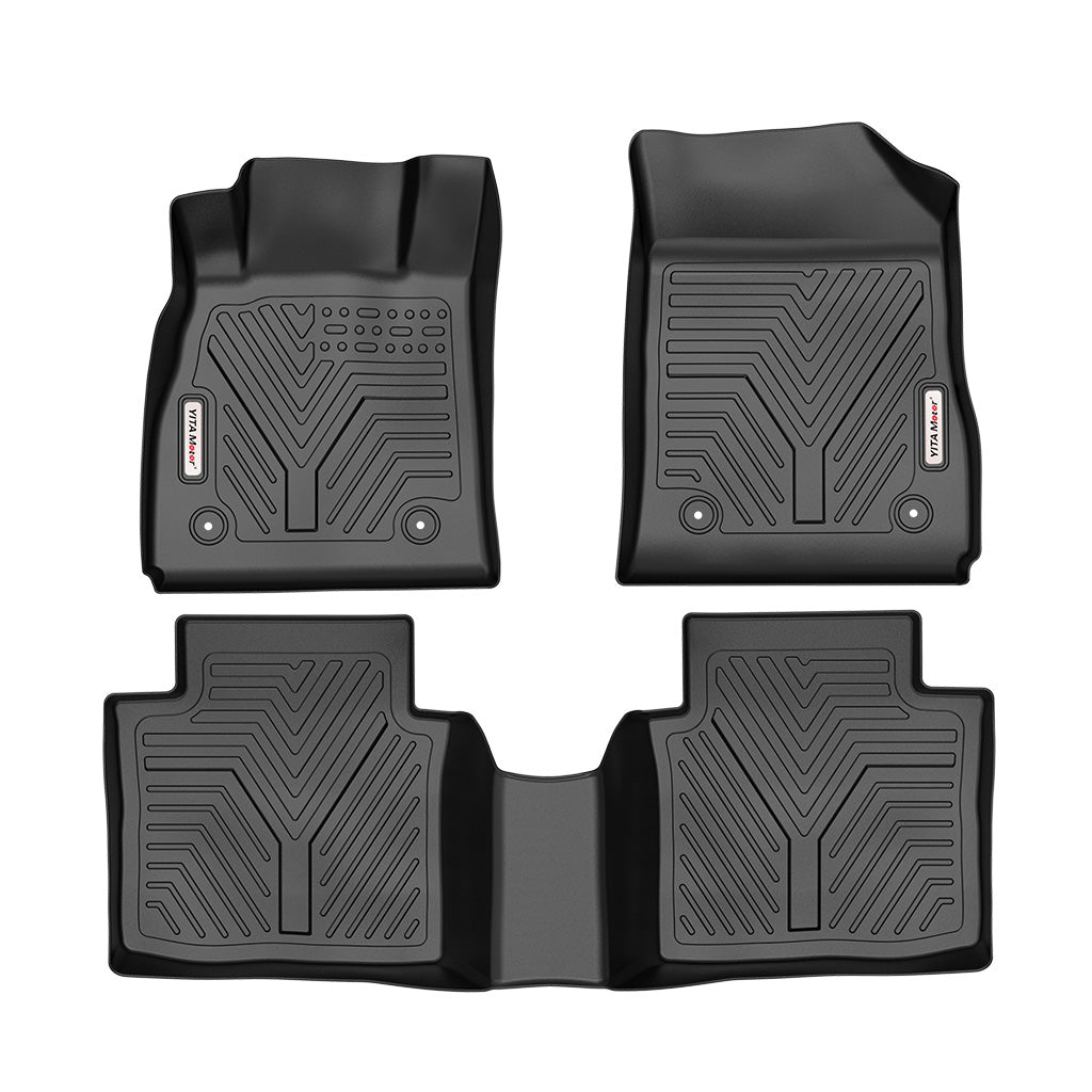 YITAMOTOR® Custom Fit All-Weather Floor Mats for 2014-2020 Chevrolet Impala, Black TPE Floor Liners for 1st & 2nd Row Protection