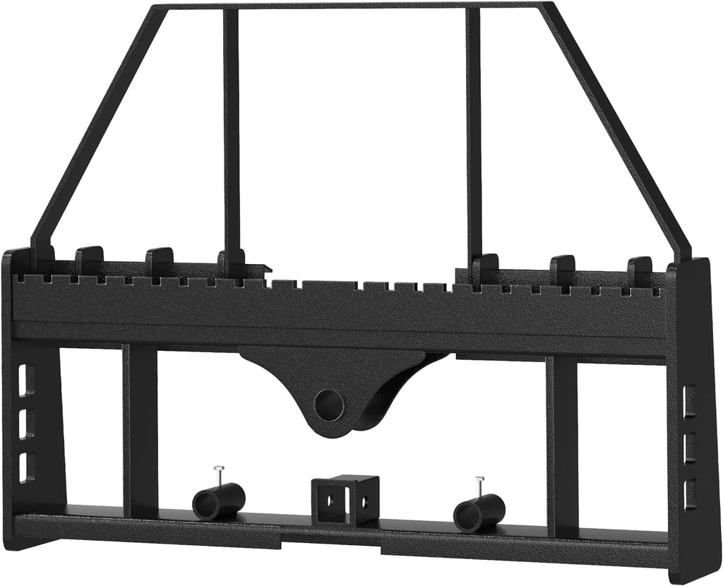 2500lbs Pallet Fork Frame Attachment, 45" Skid Steer Pallet Fork Frame with 2" Hitch Receiver & Spear Sleeves for Loaders Tractors Quick Tach Mount