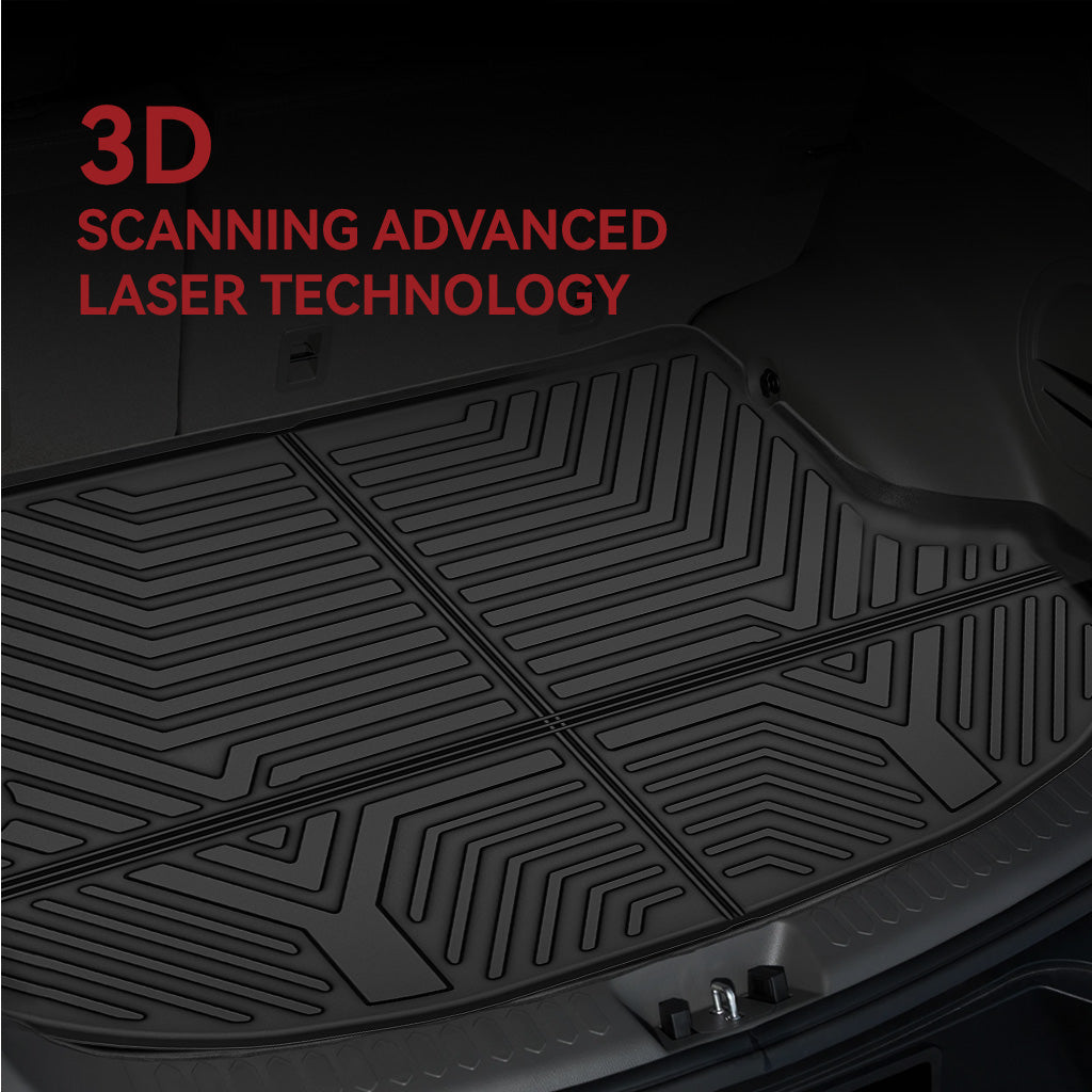 YITAMOTOR® Custom Fit All-Weather Floor Mats & Cargo Liner for 2021-2023 Hyundai Santa Fe, 2-Row TPE Floor Liners Set, Black