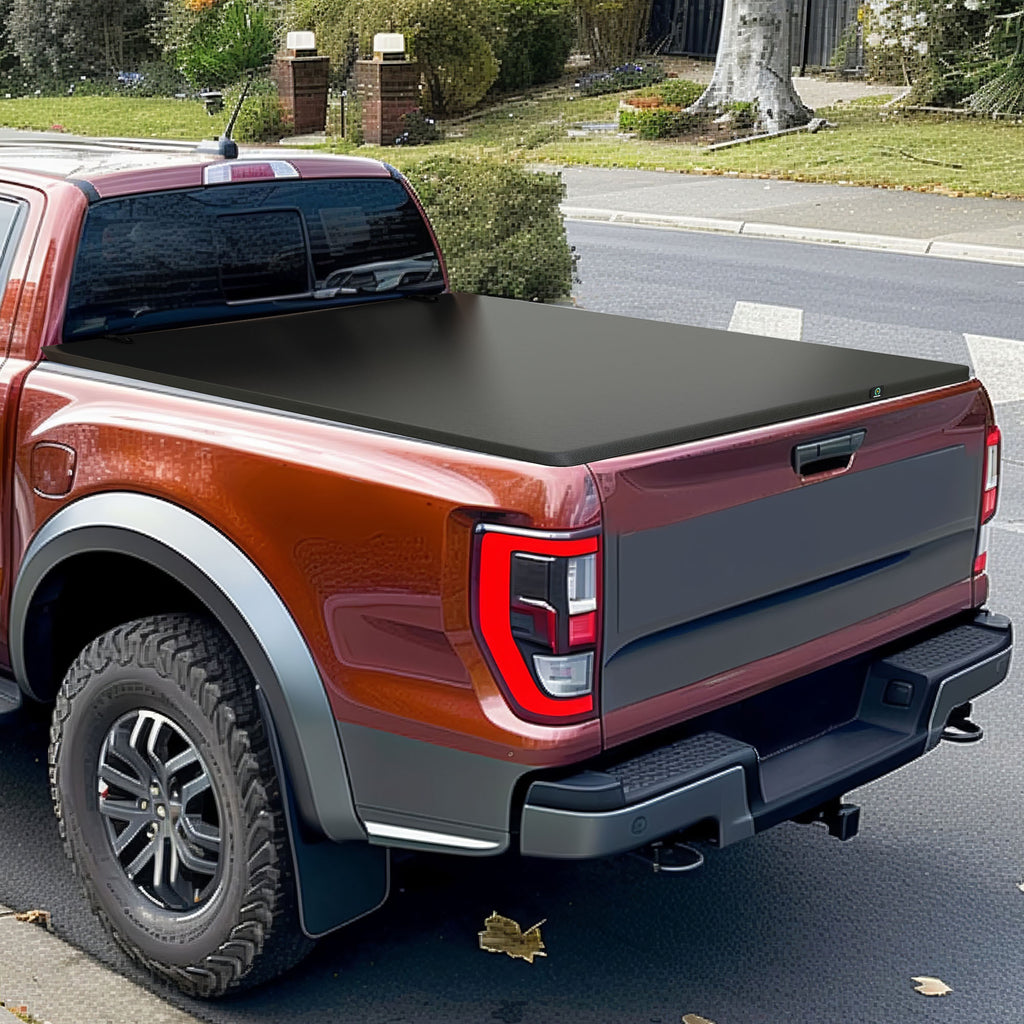 YITAMOTOR® Soft Quad-fold Truck Bed Tonneau Cover Compatible with 2002-2024 Dodge Ram 1500 (Classic & New), 2003-2024 Dodge Ram 2500 3500 6.4ft Bed without Rambox