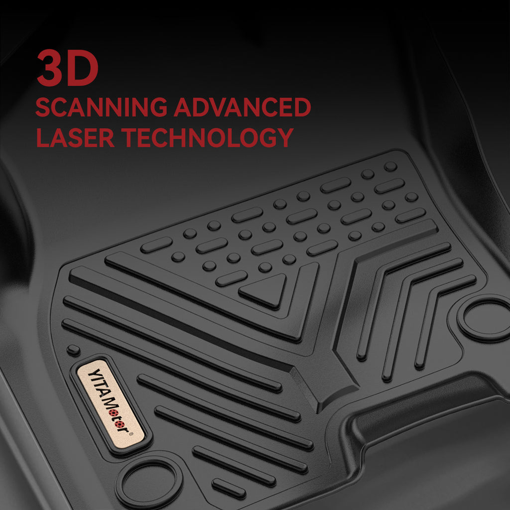 YITAMOTOR® Rubber Floor Mats for 2019-2025 Dodge Ram 1500 Crew Cab, 1st & 2nd Row Protection Liners