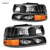 YITAMOTOR® Headlights For 1999-2002 Silverado 2000-2006 Tahoe Suburban Headlamps Bumper Lamps Pair