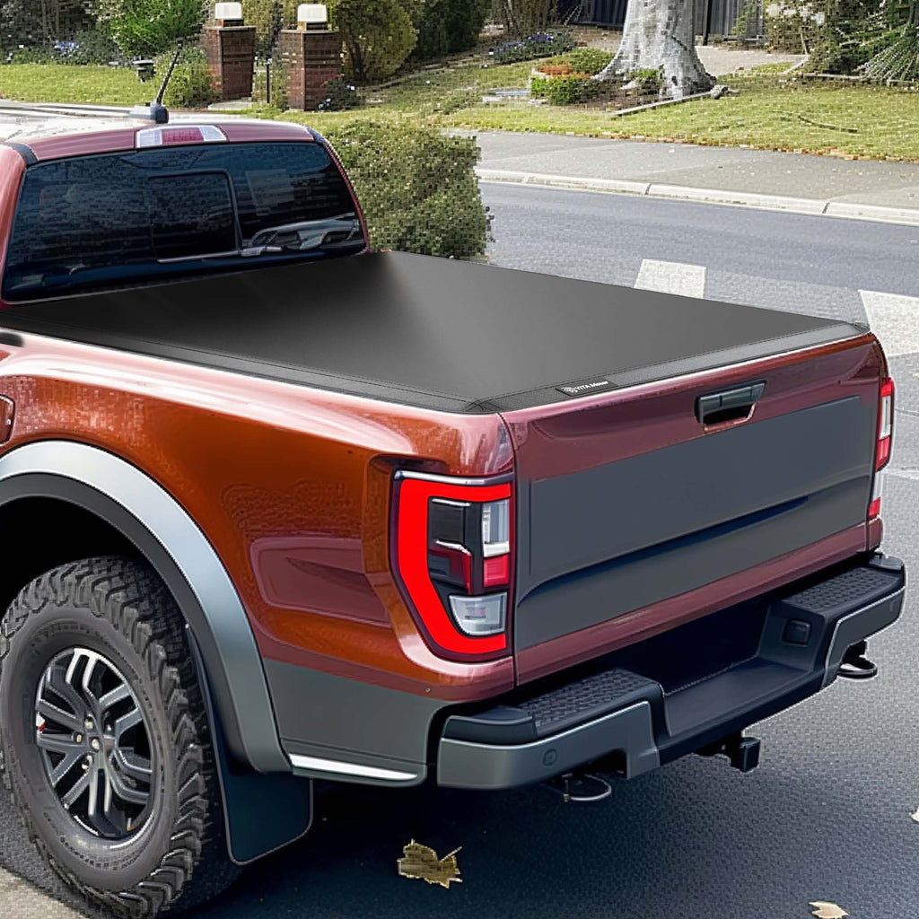 YITAMOTOR® Cubierta Tonneau para caja de camión con plataforma Fleetside de 5 pies para Jeep Gladiator 2020-2024, tríptico suave