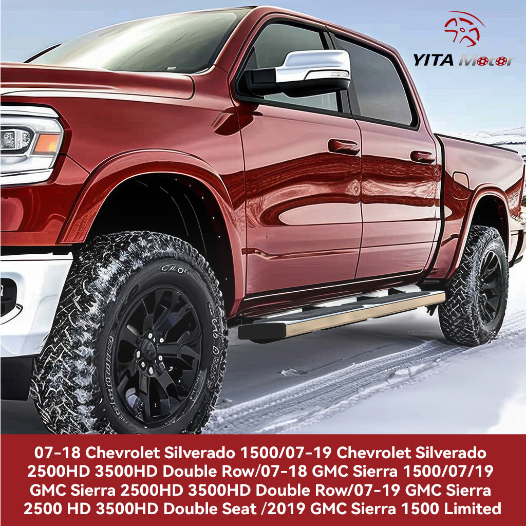 YITAMOTOR® 07-18 Chevy Silverado/GMC Sierra 1500 Doble Cabina Estribos laterales de 6"