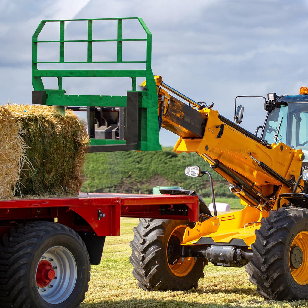 4000lbs Pallet Fork Frame, 46" Skid Steer Pallet Fork Frame for Kubota Bobcat Skid Steer Loaders Tractors, Green Steel