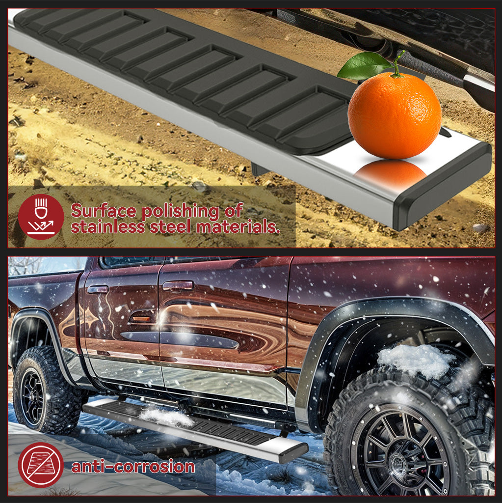 YITAMOTOR® 09-18 Dodge Ram 1500 10-24 Ram 2500/3500 (Including 19-24 Classic) Crew Cab 6" Side Steps Running Boards