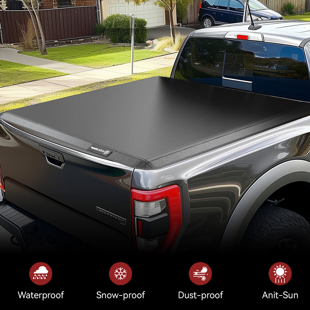 YITAMOTOR® Cubierta Tonneau para caja de camión con plataforma Fleetside de 5 pies para Jeep Gladiator 2020-2024, tríptico suave