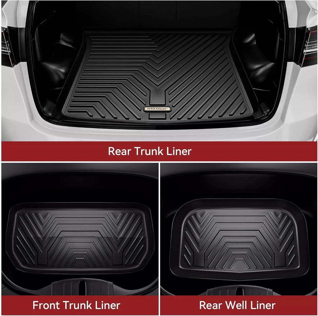 YITAMOTOR® 3D TPE Floor Mats & Cargo Liner Full Set for 2020-2024 Tesla Model Y Waterproof