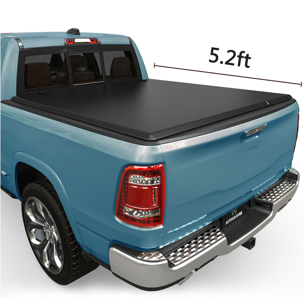 YITAMOTOR® 5.2 ft Bed Tonneau Cover Soft Roll Up for 2015-2024 Chevrolet Colorado GMC Canyon