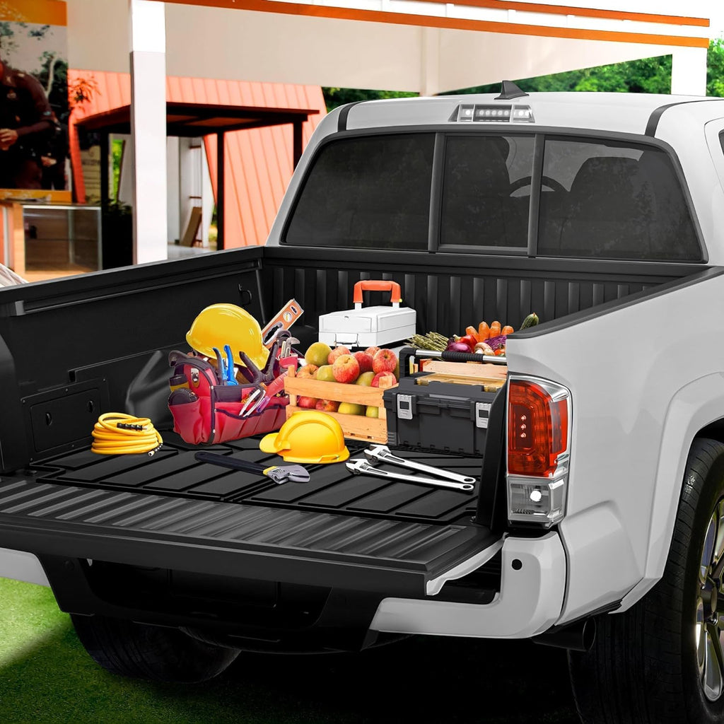 Alfombrilla para cama compatible con Ford F150 2015-2024 de 5.5 pies (66 pulgadas) de cama corta, forro para caja de camioneta para accesorios F-150, accesorios de protección para todo tipo de clima, alfombrillas para caja de camión