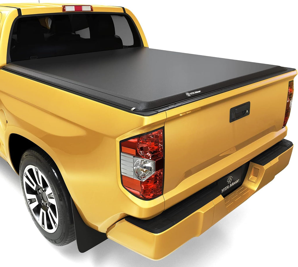 YITAMOTOR® Soft Roll Up Truck Bed Tonneau Cover Compatible with 2022 2023 2024 Toyota Tundra(Excl. Trail Edition) with Deck Rail System 5.5 ft Bed