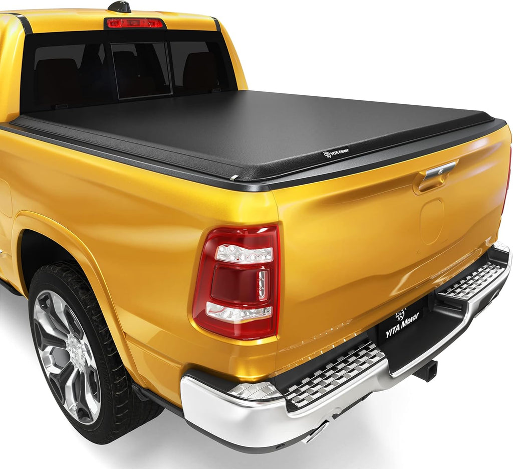 YITAMOTOR® Soft Roll Up Truck Bed Tonneau Cover Compatible with 2019-2025 Dodge Ram 1500 New Body Style 5.7 ft Bed Without Rambox