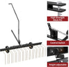 60" ATV Tow Behind Lawn Rake Durable Corrosion Resistant Steel Pine Straw Rake