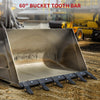 Bucket Tooth Bar, Tractor Bucket Teeth, 60" Steel Bucket Tooth Kit for Loader Tractor, Bolt On Design for Bucket Protection and Soil Excavation