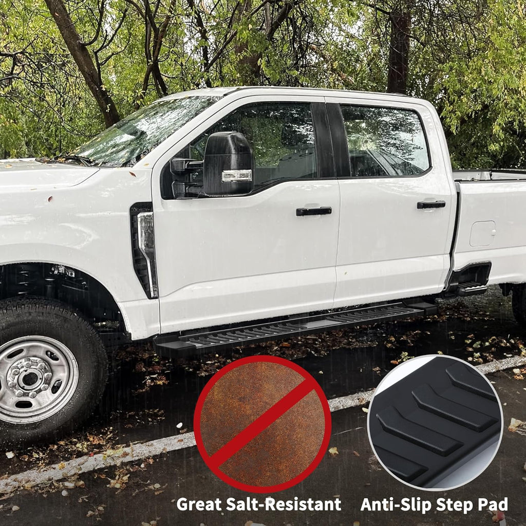 YITAMOTOR®  6 Inches Running Boards Compatible with 2019-2024 Chevy Silverado/GMC Sierra 1500 Crew Cab, 2020-2024 2500HD 3500HD Crew Cab Side Steps Textured Black Nerf Bars(Excl. 2019 1500 LD)