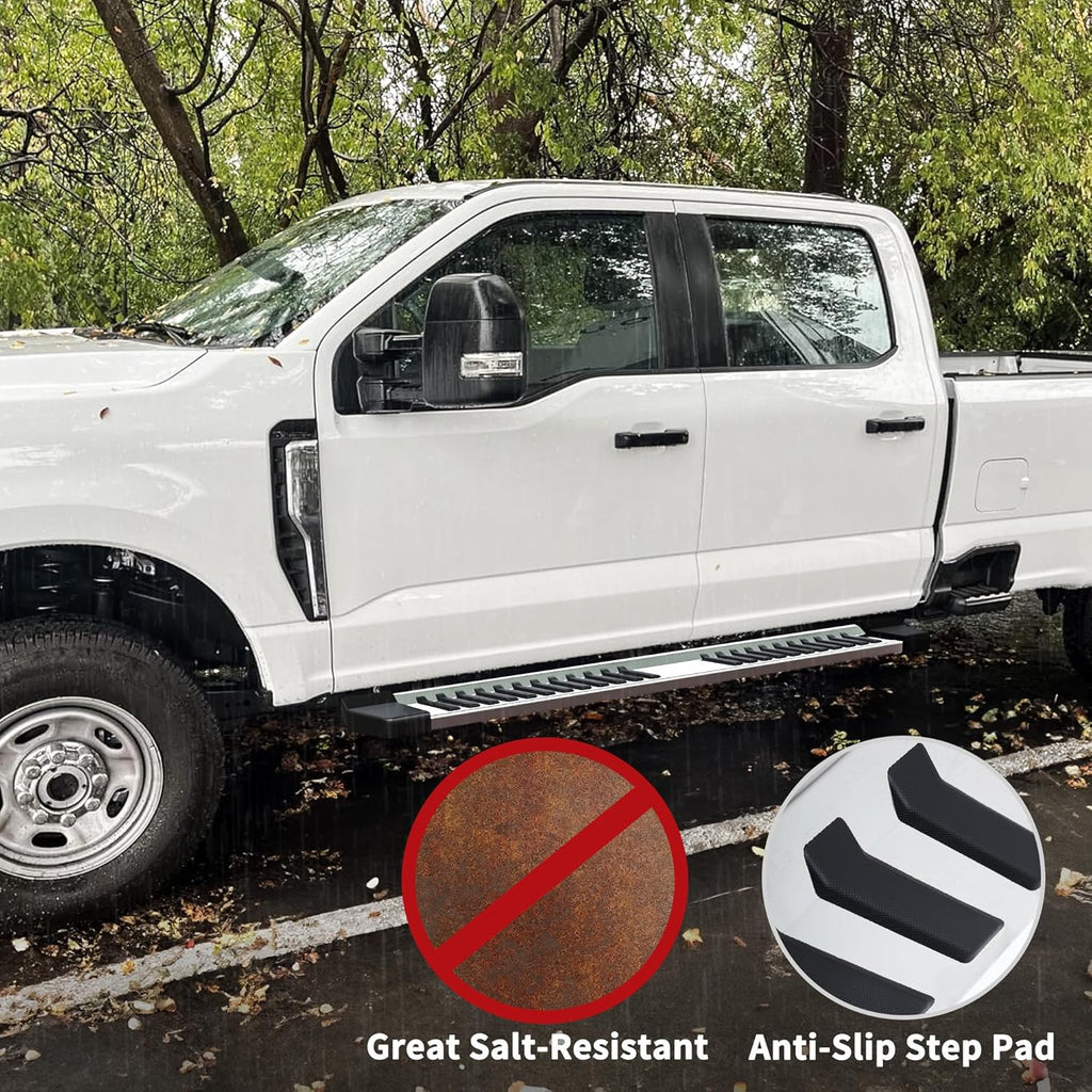 YITAMOTOR® 6 Inches Running Boards Replacement for 1999-2016 Ford F250 F350 Super Duty Crew Cab, Side Steps Stainless Steel Nerf Bars