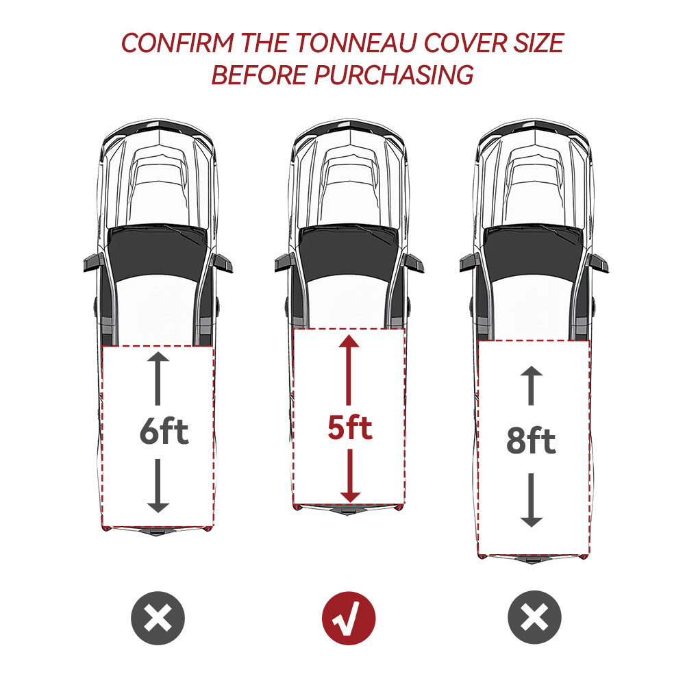 YITAMOTOR® Nissan Frontier 2005-2024 con riel de riel utilitario, cubierta tipo Tonneau para caja de camioneta plegable de tres pliegues suave con plataforma Fleetside de 5 pies