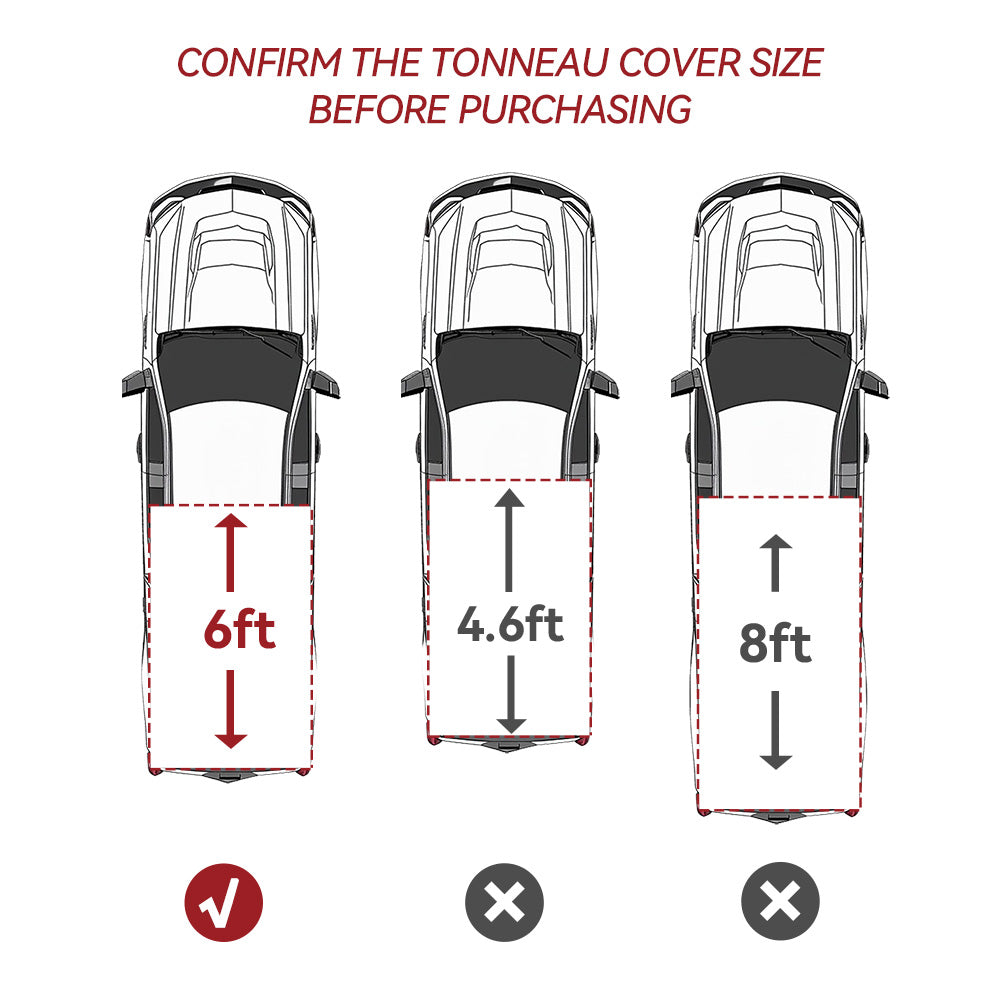 YITAMOTOR® Funda Tonneau suave para caja de camioneta de tres pliegues compatible con Nissan Frontier 2022-2024 con caja de 6 pies