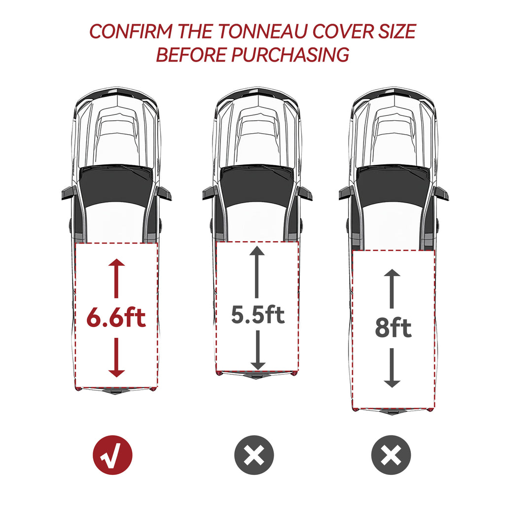 YITAMOTOR® Soft Quad Fold 2019-2024 Chevy Silverado/GMC Sierra 1500 Nuevo estilo de carrocería, cubierta tipo lona para caja de camioneta Fleetside de 6.6 pies