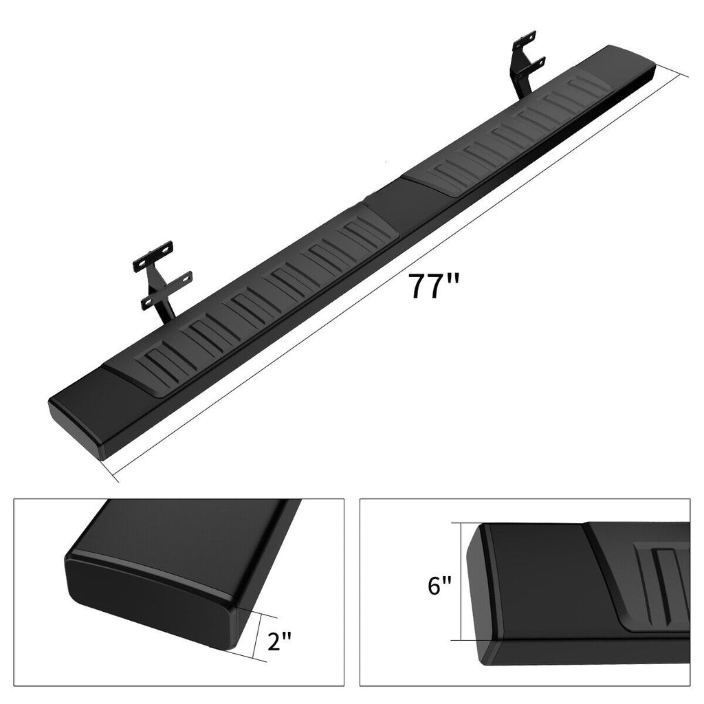 YITAMOTOR® 6" Running Boards For 15-24 Ford F150 Super Cab, 17-24 Ford F250 F350 SuperCab Aluminum Black Side Steps Nerf Bars