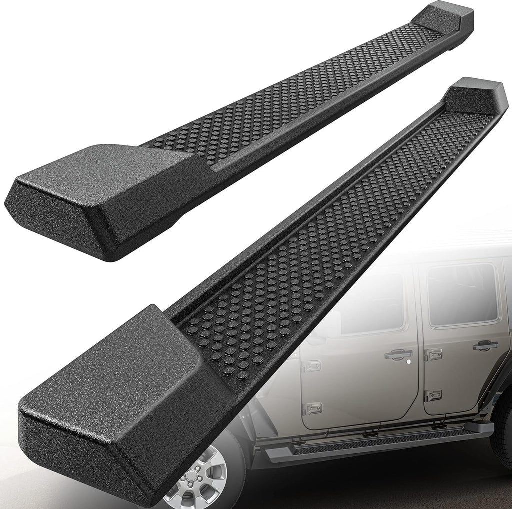 YITAMOTOR® 6 inches OE Style Running Boards, Side Steps Compatible for 2018-2024 Jeep Wrangler JL 4-Door Black, Nerf Bars (Excl JK Model)