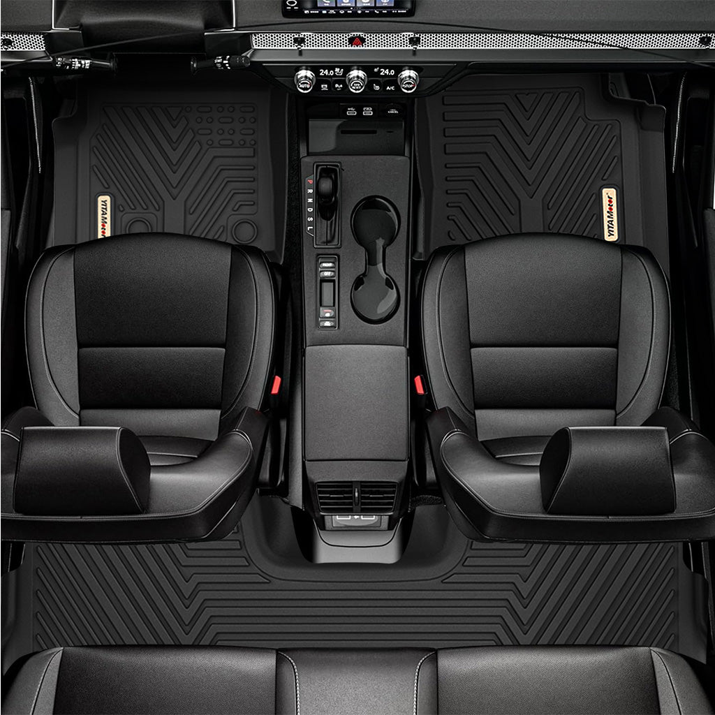 YITAMOTOR® All-Weather Floor Mats for 2015-2024 Ford F150 Super Crew Cab, 1st & 2nd Row Protection Liners