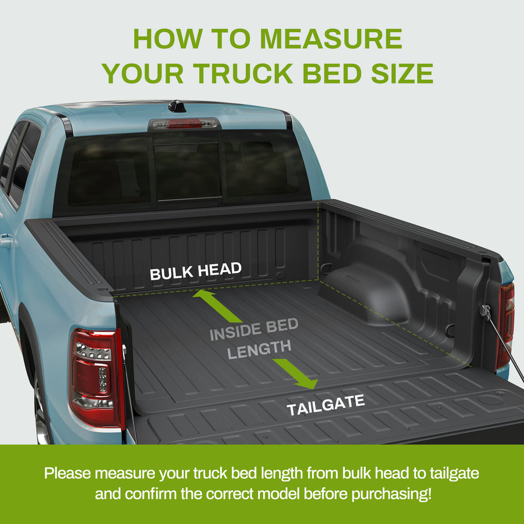 YITAMOTOR® 8FT Bed Soft Roll-Up Tonneau Cover for 2003-2023 Dodge Ram 1500 2500 3500 Truck