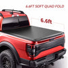 YITAMOTOR® Soft Quad Fold 2019-2024 Chevy Silverado/GMC Sierra 1500 Nuevo estilo de carrocería, cubierta tipo lona para caja de camioneta Fleetside de 6.6 pies