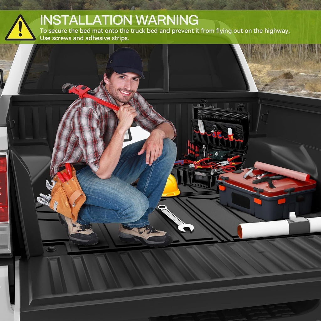 Alfombrilla para cama compatible con Dodge Ram 1500 2019-2024 de 5.7 pies, forro para caja de camioneta para accesorios Ram 1500, accesorios de protección para todo tipo de clima, alfombrillas para caja de camión