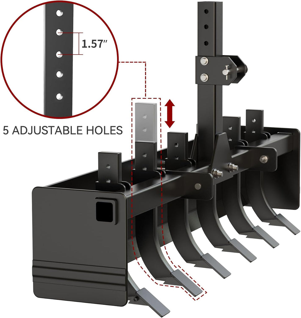 YITAMOTOR® 1 Cat 0 Scarifier Shank 55" Box Blade Tractor Attachment, Black