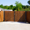 Double Folding Security Gate, 61" H x 130" W, Steel Accordion Design, 360° Rolling, Barricade Gate with Keys, Aluminium Mesh