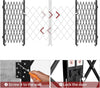 Double Folding Security Gate, 61" H x 130" W, Steel Accordion Design, 360° Rolling, Barricade Gate with Keys, Aluminium Mesh