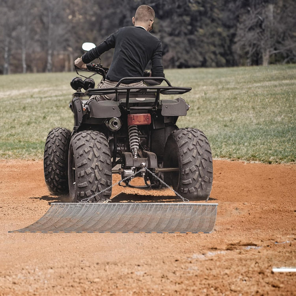 36" x 36" Durable Drag Mat Zinc and Steel Mesh Field Surface Leveling Drag Mat for Manual or Vehicle Pulling