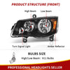 Faros delanteros del lado del conductor YITAMOTOR® para Dodge Grand Caravan 2011-2018 con bombilla