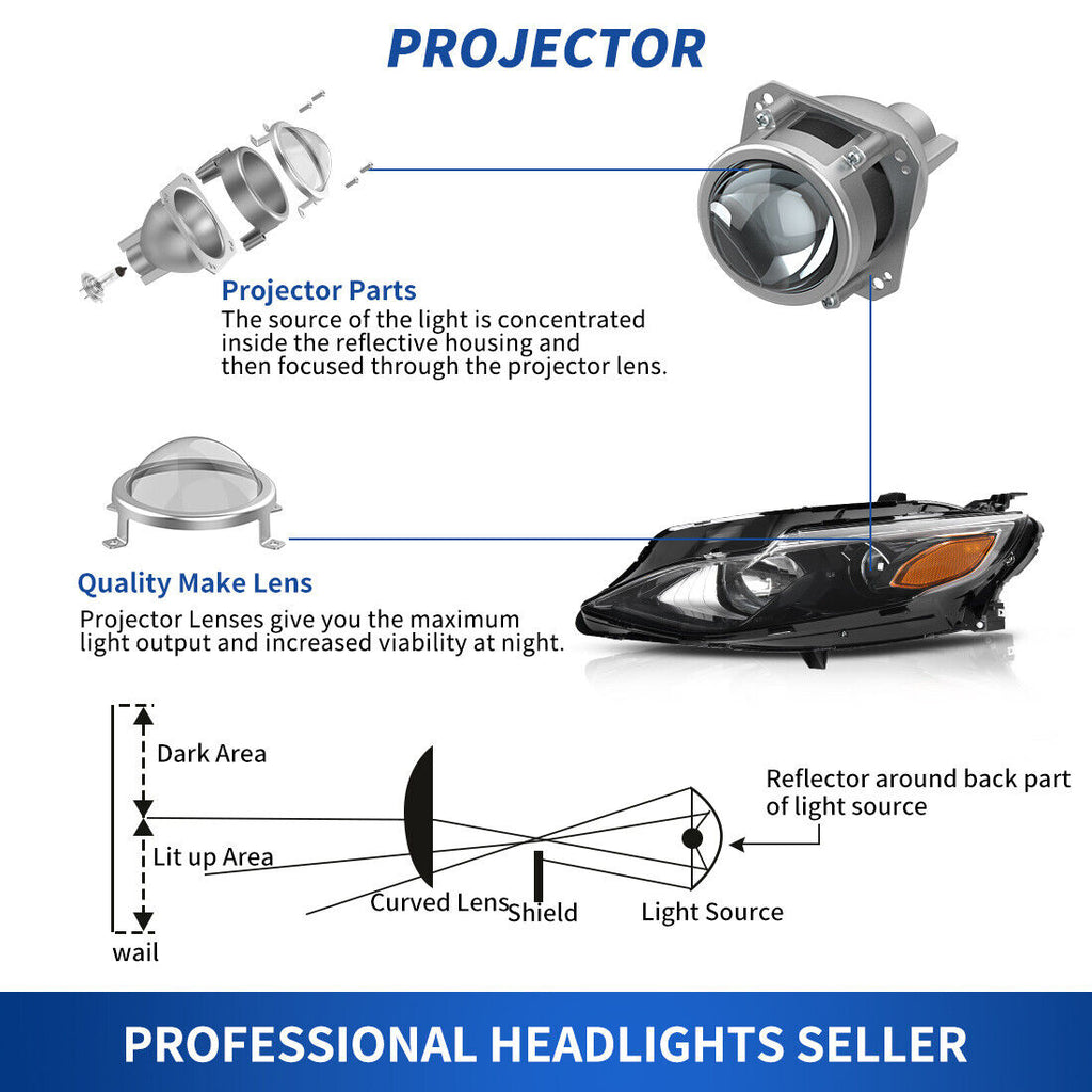 Conjunto de faros halógenos YITAMOTOR® para Chevy Malibu 2019-2021 con bombilla del lado del conductor