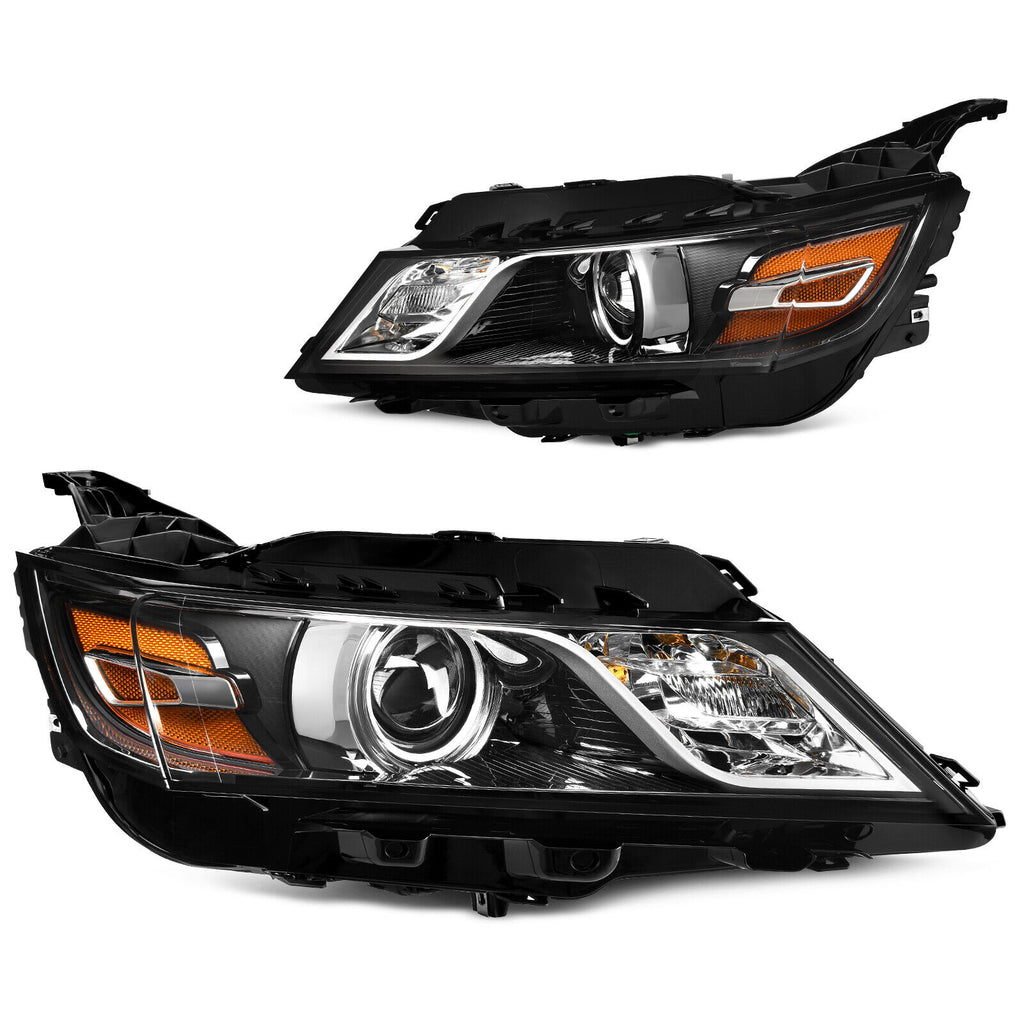 YITAMOTOR® 2014-2020 Chevy Impala Black Housing Halogen Projector LH+RH Pair Headlights