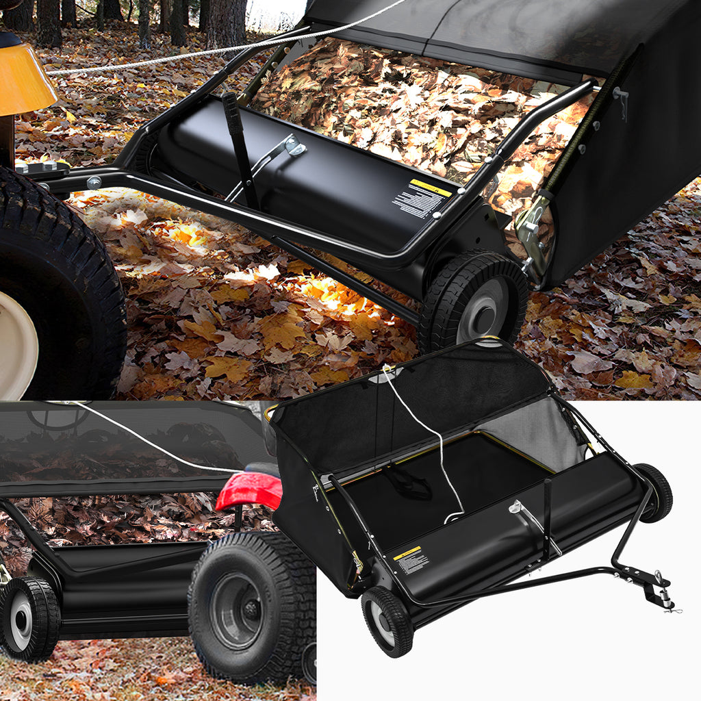 YITAMOTOR® 48" Tow Behind Lawn Sweeper Leaf Collector Sweeper for Lawn